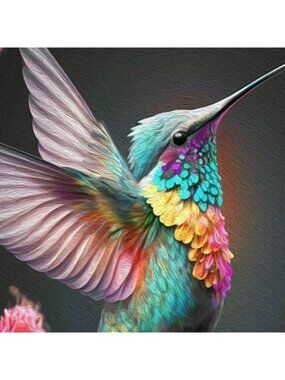 4x6 Hummingbird‎ Watercolor Oil Painting Print